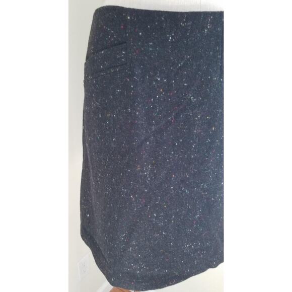 THEORY Wool Angora Charcoal Gray Speckle Paint Fleck Knee Skirt Pockets A Line 6 - Picture 2 of 7